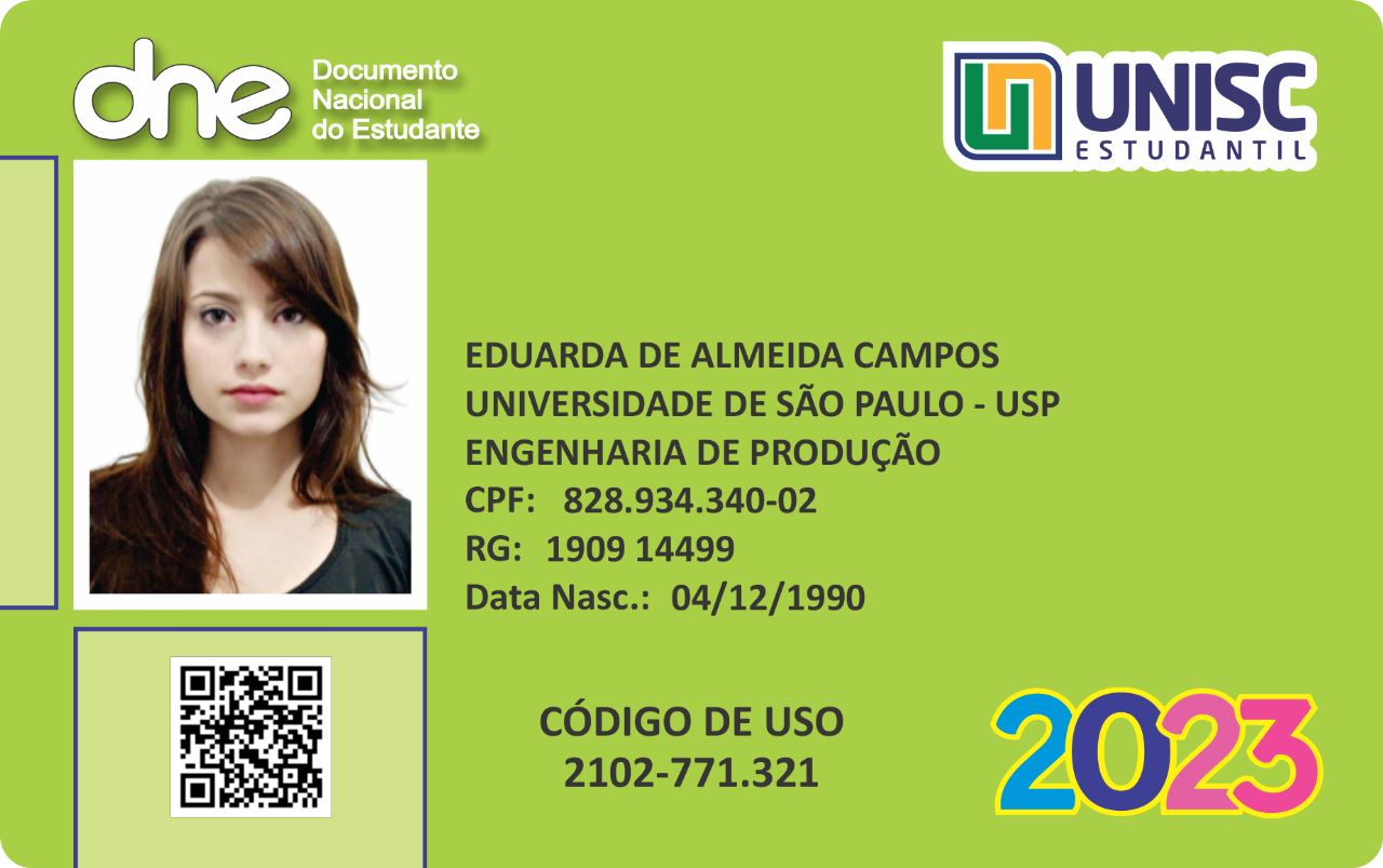 Carteira Nacional dos Estudantes - Documento do Estudante 2023